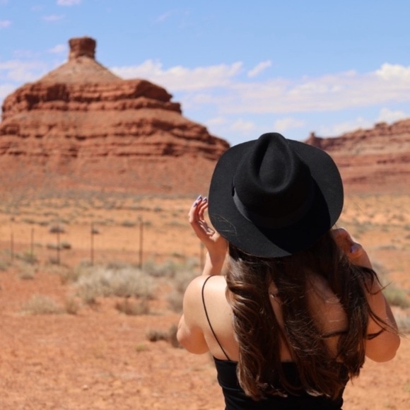 H & M fedora Felted Wool Hat black small bohemian‎ classic festive - Picture 7 of 12